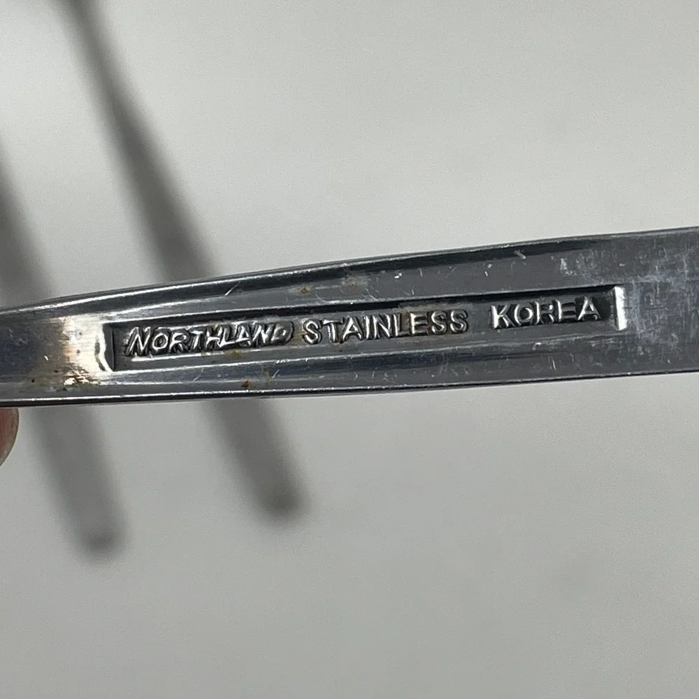 Northland Stainless Korea Floral Scroll Cocktail Seafood Forks Set of 3 Vintage